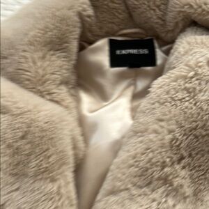 Express Plush Tan Faux Fur Jacket